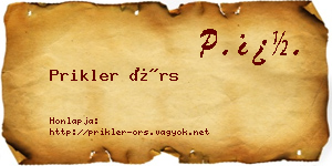 Prikler Örs névjegykártya